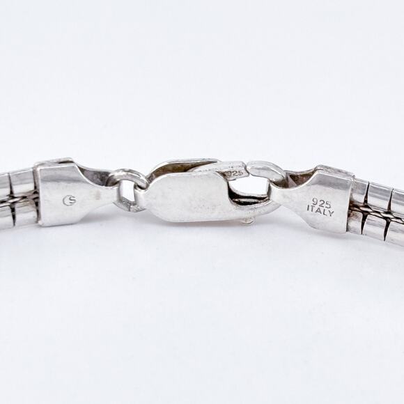 Vintage Italy CS Sterling Silver 925 5.7mm Omega Necklace 15.5" - Picture 3 of 5